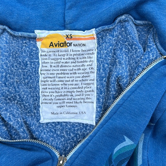 ❣️HOST PICK❣️Aviator Nation Rare Recycle Hoodie in Ocean - Picture 4 of 5